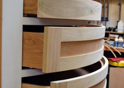 Bespoke kitchens curved drawer fronts handmade cabinets workshop master craftsman cabinet makers
